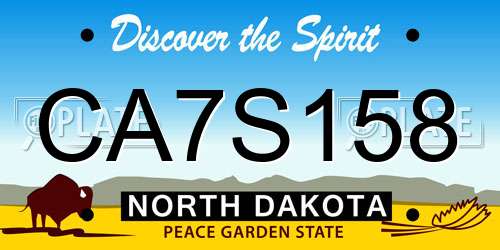 CA7S158 North Dakota License Plate