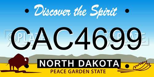 CAC4699 North Dakota License Plate