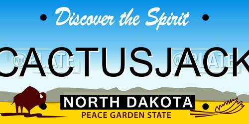 CACTUSJACK North Dakota License Plate