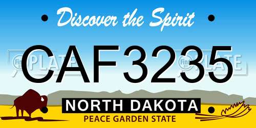 CAF3235 North Dakota License Plate