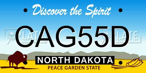 CAG55D North Dakota License Plate
