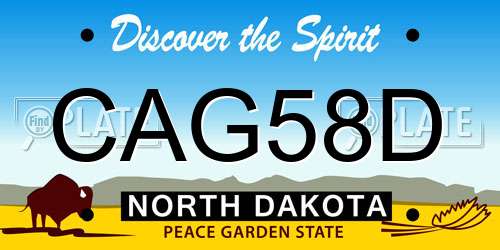 CAG58D North Dakota License Plate