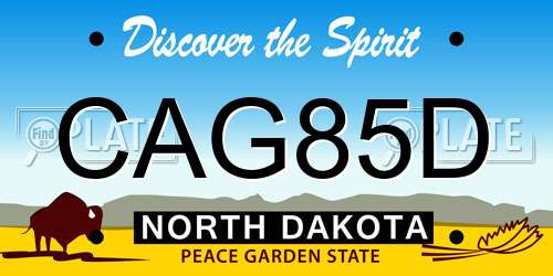 CAG85D North Dakota License Plate