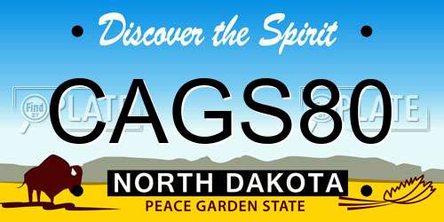 CAGS80 North Dakota License Plate