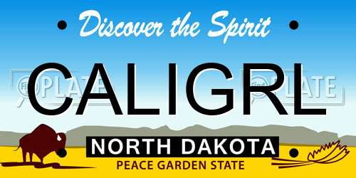 CALIGRL North Dakota License Plate