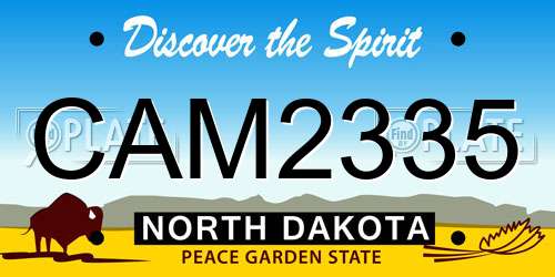 CAM2335 North Dakota License Plate