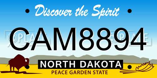 CAM8894 North Dakota License Plate