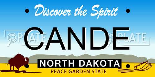 CANDE North Dakota License Plate