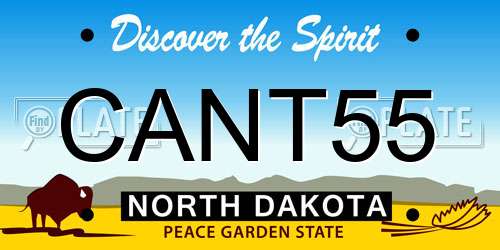 CANT55 North Dakota License Plate
