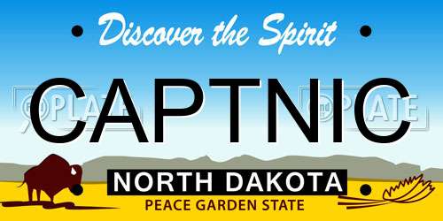 CAPTNIC North Dakota License Plate