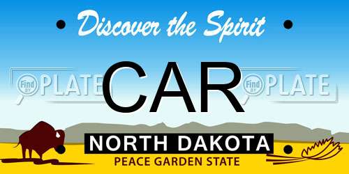CAR North Dakota License Plate
