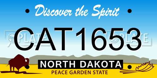 CAT1653 North Dakota License Plate