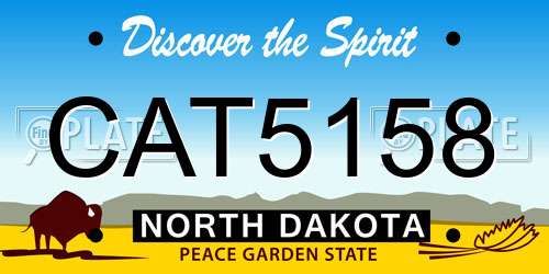CAT5158 North Dakota License Plate