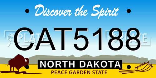 CAT5188 North Dakota License Plate