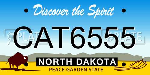 CAT6555 North Dakota License Plate