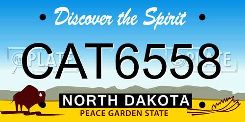CAT6558 North Dakota License Plate