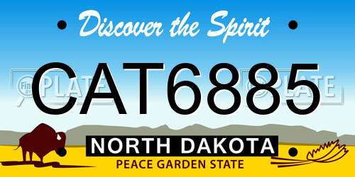 CAT6885 North Dakota License Plate