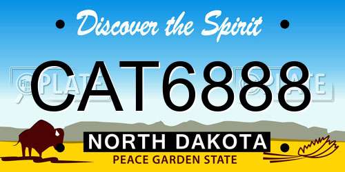 CAT6888 North Dakota License Plate
