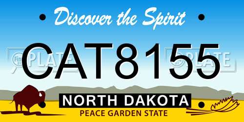 CAT8155 North Dakota License Plate
