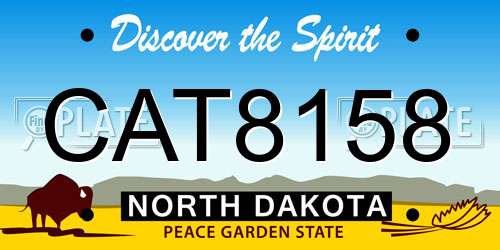 CAT8158 North Dakota License Plate