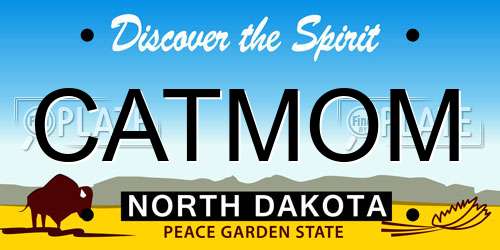 CATMOM North Dakota License Plate