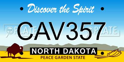 CAV357 North Dakota License Plate