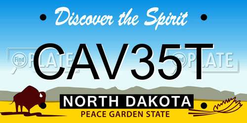 CAV35T North Dakota License Plate