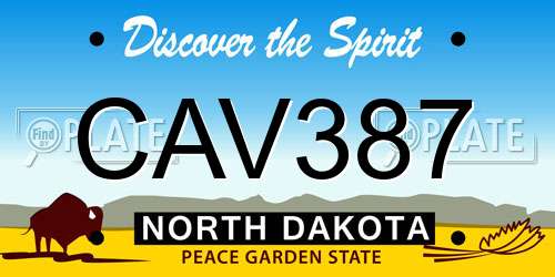 CAV387 North Dakota License Plate