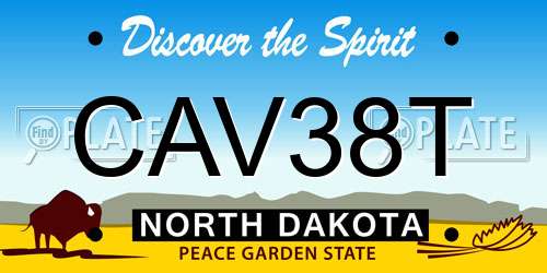 CAV38T North Dakota License Plate