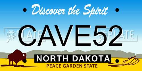 CAVE52 North Dakota License Plate
