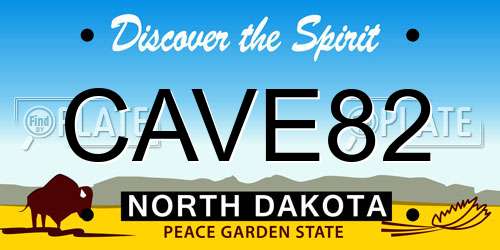 CAVE82 North Dakota License Plate