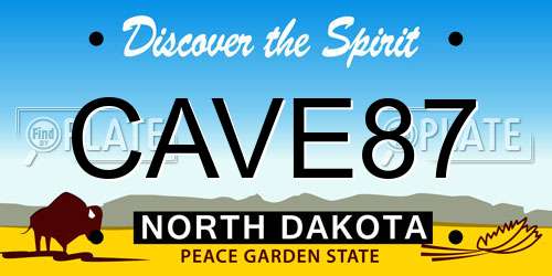 CAVE87 North Dakota License Plate