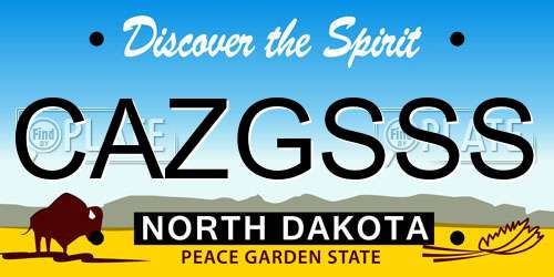 CAZGSSS North Dakota License Plate