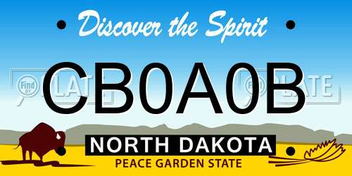 CB0A0B North Dakota License Plate
