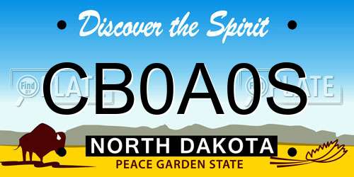 CB0A0S North Dakota License Plate