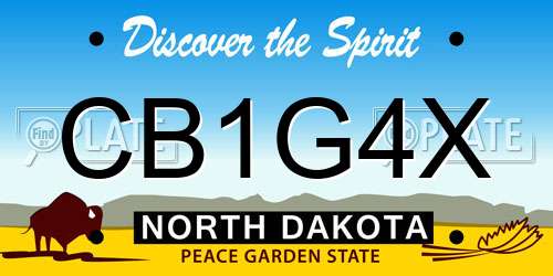 CB1G4X North Dakota License Plate