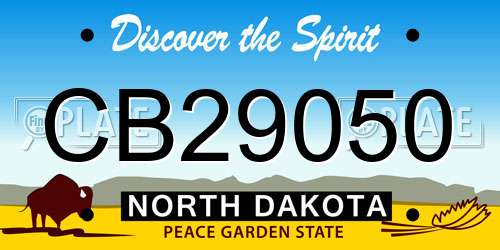 CB29050 North Dakota License Plate
