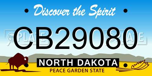 CB29080 North Dakota License Plate