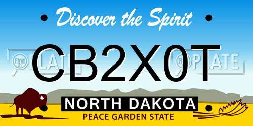 CB2X0T North Dakota License Plate