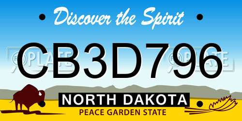 CB3D796 North Dakota License Plate