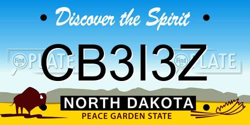 CB3I3Z North Dakota License Plate