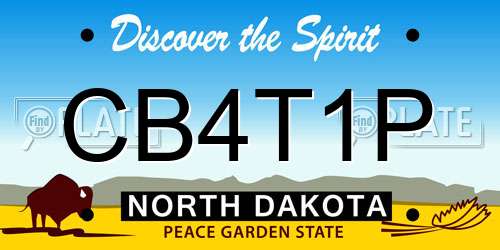 CB4T1P North Dakota License Plate