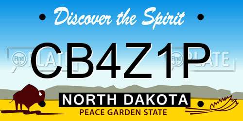 CB4Z1P North Dakota License Plate