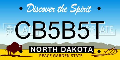 CB5B5T North Dakota License Plate