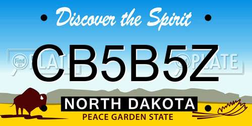 CB5B5Z North Dakota License Plate