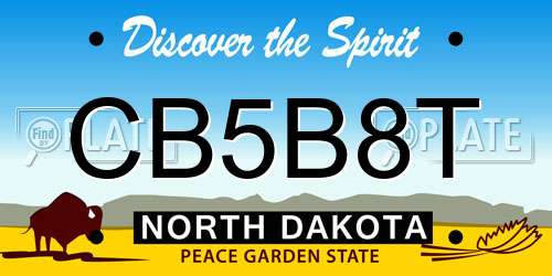 CB5B8T North Dakota License Plate