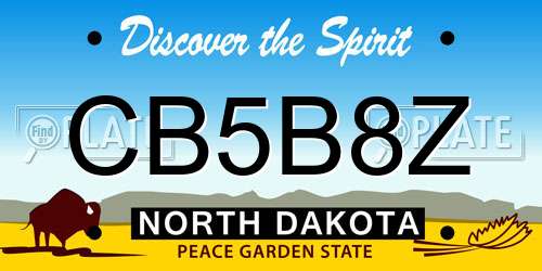 CB5B8Z North Dakota License Plate