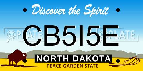 CB5I5E North Dakota License Plate