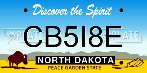 CB5I8E North Dakota License Plate