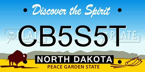 CB5S5T North Dakota License Plate